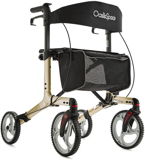 OasisSpace Standard Rollator <strong>Walker</strong> Wide Seat, Adult <strong>Walker</strong> with 8inch Wheels Backrest and Adjustable Handle,Folding Rollator <strong>Walker</strong> for Seniors,Supports up to 300 lbs. . Oasis space walkers